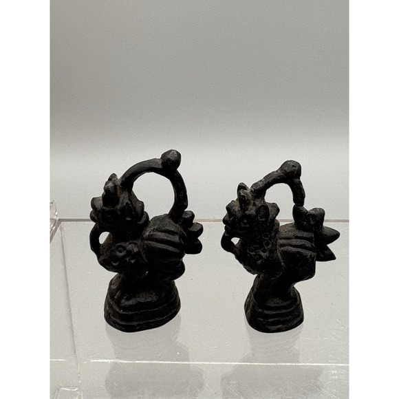 Bronze Opium Weight Chinte Burma‎ Burmese Dragon 267 G. 6 CM + less, Set of 5 - Picture 3 of 8